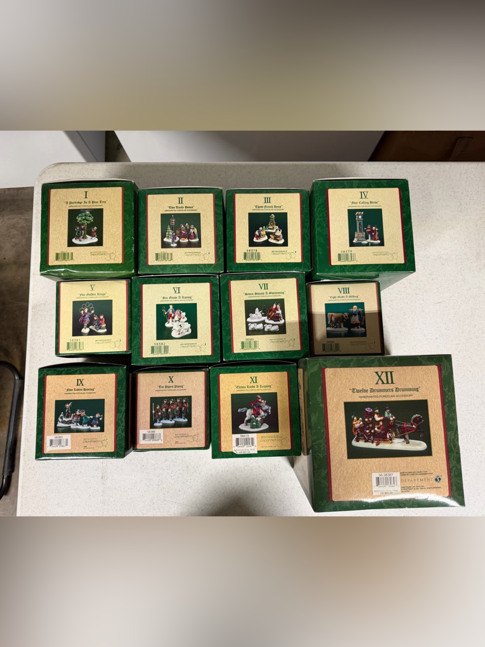 Dept 56 Twelve Days of Christmas Dickens Village 1-12 Set Drummers COMPLETE  SET